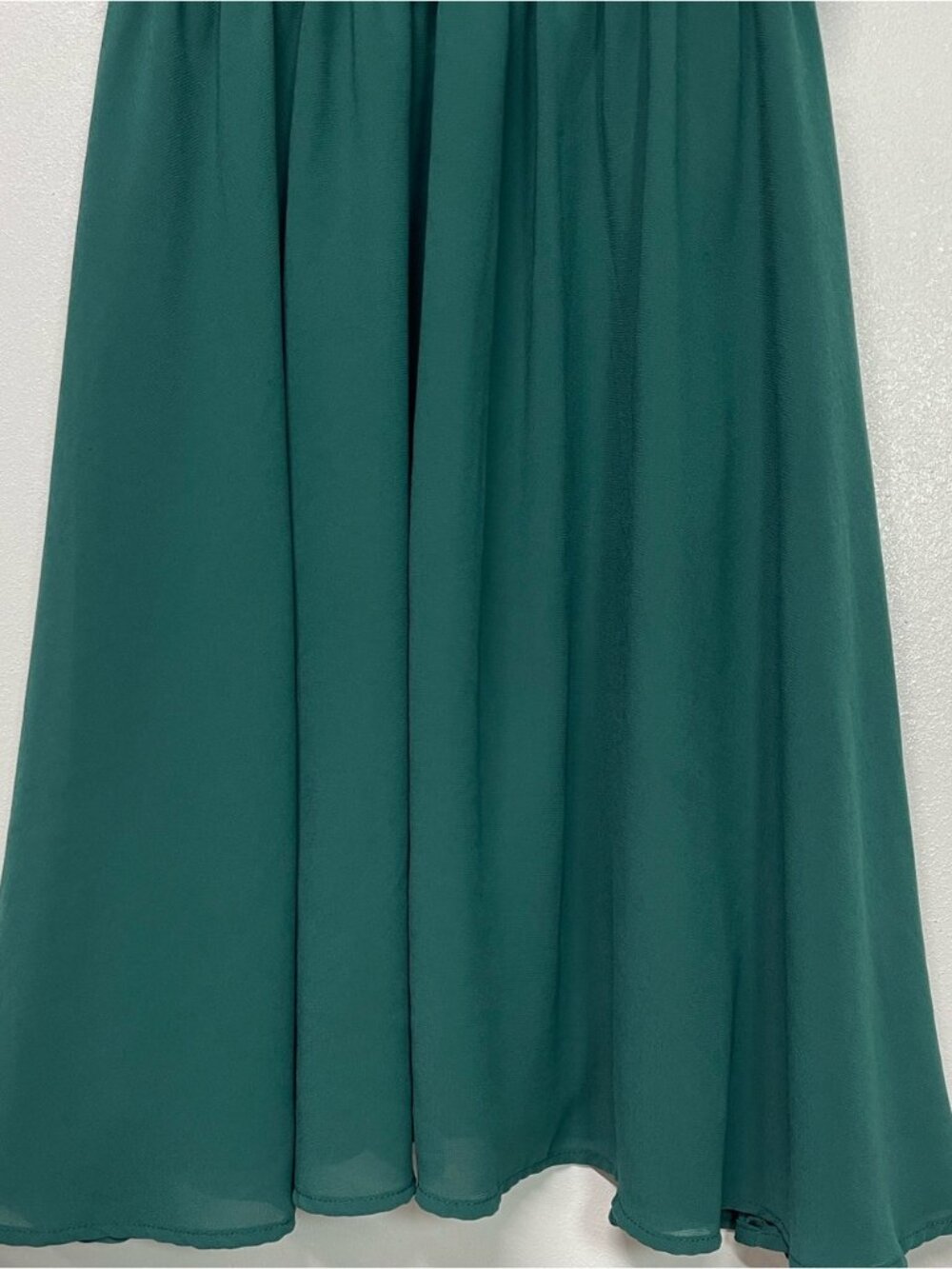 Lush Forest Green Halter Mini Dress with Elastic Waist Size M - Picture 7 of 9